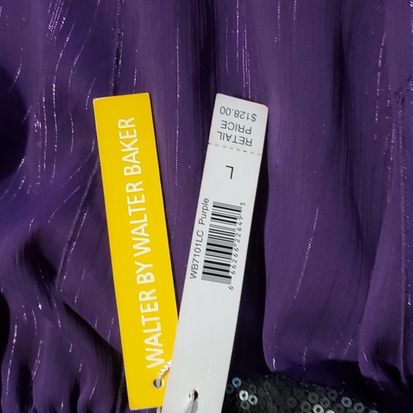 Walter Baker Purple and Black Sequin Detail Dress - Picture 2 of 3